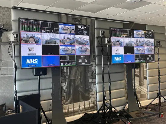 Projector screens at NHS event